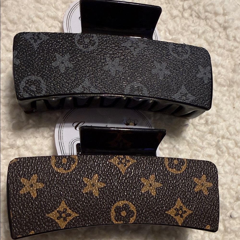 Designer Hair Clips Set in Black and Brown